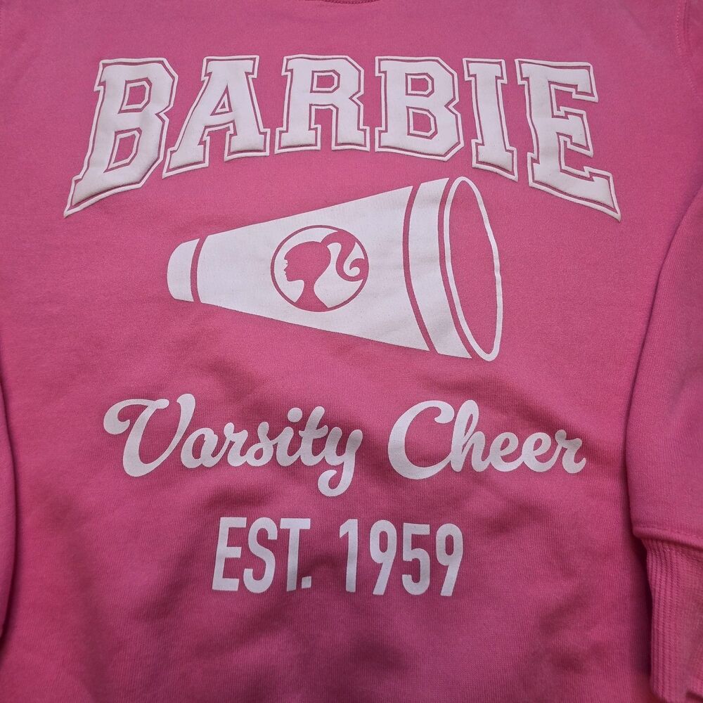 Barbie Hybrid Apparel Women's Sweatshirt Size XL Pink Varsity Cheer Est 1959 - Picture 2 of 5
